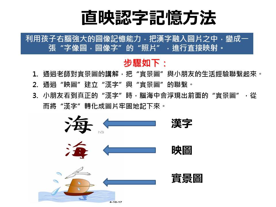 直映認字方法